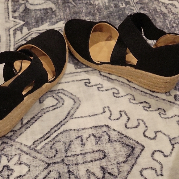 Black Espadrille Wedges - Picture 3 of 8